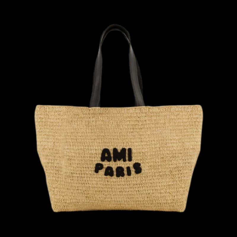 로고 패치 워븐 토트백